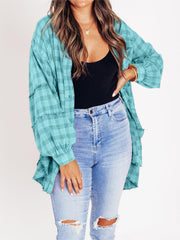 🔥LAST DAY SALE 49% OFF🔥Women's Mineral Washed Button Down Plaid Shirt