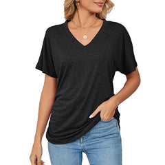 💕Summer Hot Promotion- UP TO 49% OFF🌷V-Neck Solid Color Loose Ladies Tops