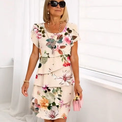 🌸Last Day Special Sale 49% OFF💃Multi-plant Floral Print Cascade Dress