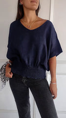 đ„LAST DAY SALE 49% OFFđ„Simple Solid Color V-Neck Half-Sleeve T-Shirtđ