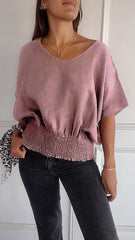 đ„LAST DAY SALE 49% OFFđ„Simple Solid Color V-Neck Half-Sleeve T-Shirtđ