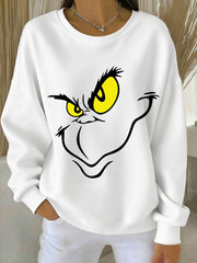 Women's Funny Classic Christmas Cartoon Character Print Casual Sweatshirt