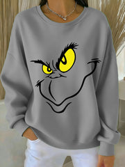 Women's Funny Classic Christmas Cartoon Character Print Casual Sweatshirt