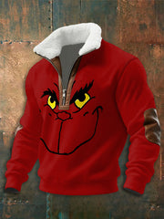 Men's Funny Christmas Print zip-up hoodie