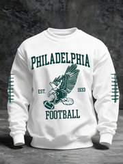 Men's Football Fans Lovers Gameday Casual Crew Neck Sweatshirt