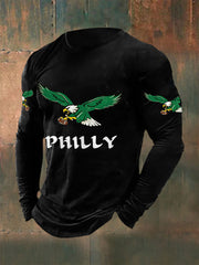 Men's Philly Football Fans Lovers Gameday Casual Long-Sleeve T-Shirt