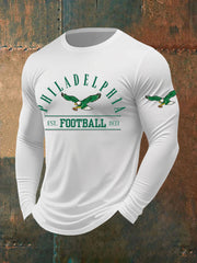 Men's Philadelphia Football Fans Lovers Gameday Casual Long Sleeve T-Shirt