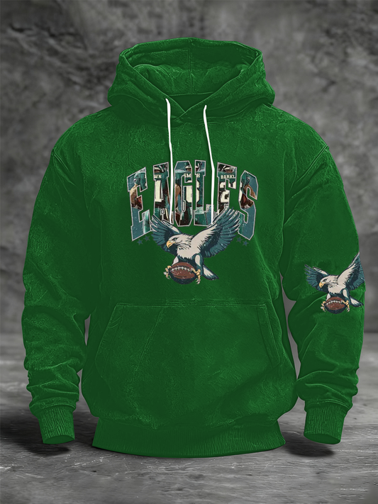 Men's Football Fans Lovers Gameday Casual Hooded sweatshirt with pockets