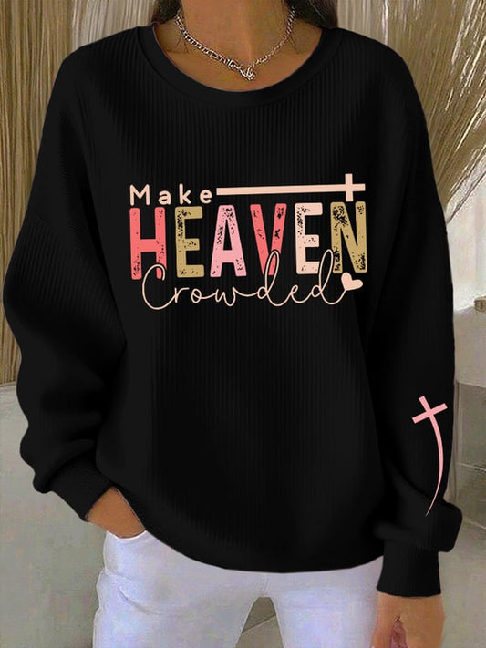 Women'S Casual Faith Print Sweatshirt