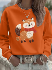 Women's autumn animals print Regular Sweatshirt