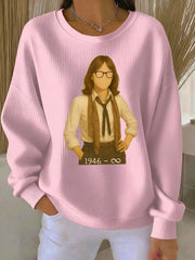 Women's The Best Actor Ribbed Round-Neck Sweatshirt