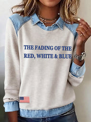 Women's The Fading of the Red White and Blue Printed Top