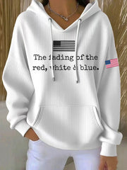 Women's The Fading Of The Red White And Blue Printed Hoodie