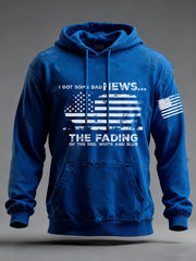 Men's I Got Some Bad News The Fading Of The Red White And Blue Printed Hoodie