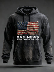 Men's Bad News In The Land Of The Free Printed Hoodie