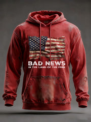 Men's Bad News In The Land Of The Free Printed Hoodie