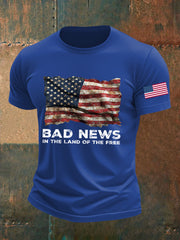Men's Bad News In The Land Of The Free Printed T-shirt