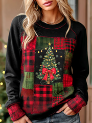 Women's Christmas tree print Regular Sweatshirt