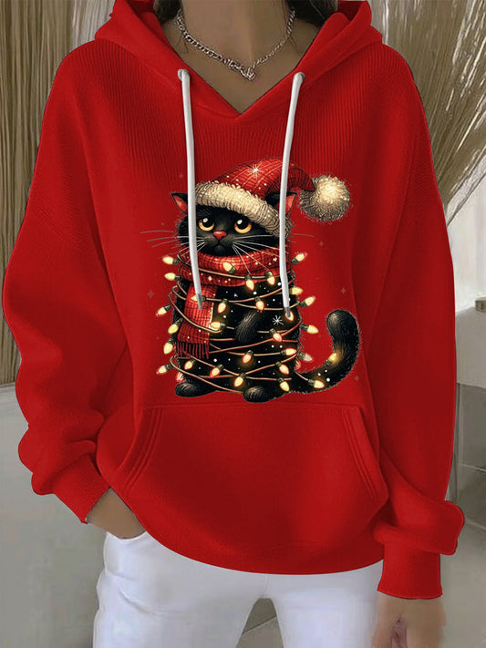 Women's Christmas Print Casual Hoodie