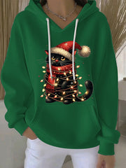Women's Christmas Print Casual Hoodie