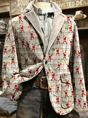 Men's Christmas Art Printed Jacket
