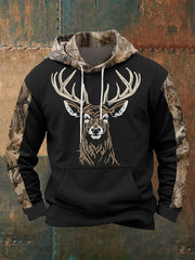 Men's Western Deer Head 3D Camouflage Oversized Hoodie