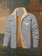 Men's Western-style Fleece-lined Jacket