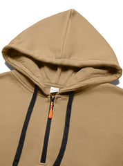 Men's Solid Color Pocket Plush Fleece Hoodie