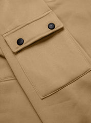 Men's Solid Color Pocket Plush Fleece Hoodie