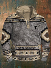 Men's Western-style zip-up hoodie