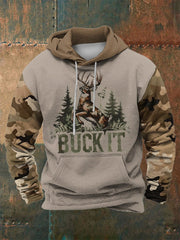 Men's Western Deer Head 3D Camouflage Oversized Hoodie