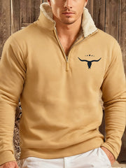 Men's Western-style hoodie with a plush collar