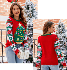 Women's Casual Knitted Christmas Tree Sweater