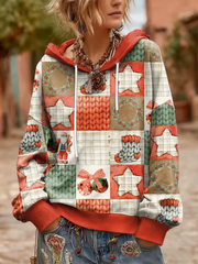 Women's Christmas art print Drawstring Hoodie