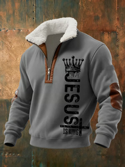 Men's Jesus Printed baggy zip-up hoodie