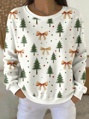 Women's Vintage Christmas Tree Printed Sweatshirt