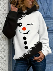 Women's cute snowman Print Regular Sweatshirt