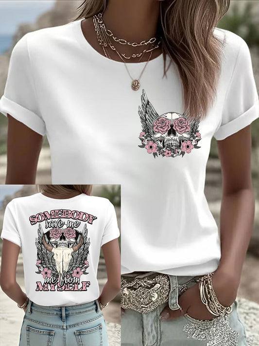 Women's Country Music Print Casual T-shirt