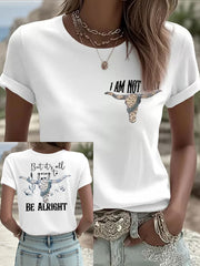 Women's Country Music Print Casual T-shirt