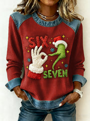 Women's Funny 67 Six Seven Meme Christmas Printed Top