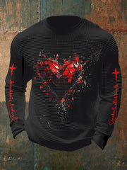 Men's Country Music Waffle Print Casual T-Shirt