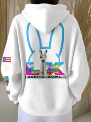 Women's Bunny Football Music Lover Printed Hoodie