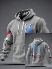 Unisex Bunny Football Music Lover Printed Hoodie