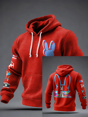 Unisex Bunny Football Music Lover Printed Hoodie