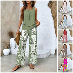 💖Last Day Hot Sale 50% OFF🌺Women’s Trendy Print 2 Piece Outfits Sleeveless Top & Pants