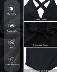 🩱Vacation Sale 49% OFF👙Deep V Cross-Back Ruched One-Piece Swimsuit