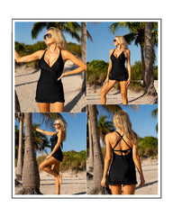 🩱Vacation Sale 49% OFF👙Deep V Cross-Back Ruched One-Piece Swimsuit
