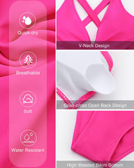 🩱Vacation Sale 49% OFF👙Deep V Cross-Back Ruched One-Piece Swimsuit