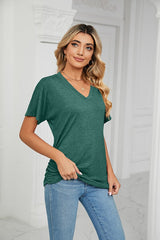 💕Summer Hot Promotion- UP TO 49% OFF🌷V-Neck Solid Color Loose Ladies Tops