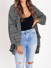 🔥LAST DAY SALE 49% OFF🔥Women's Mineral Washed Button Down Plaid Shirt